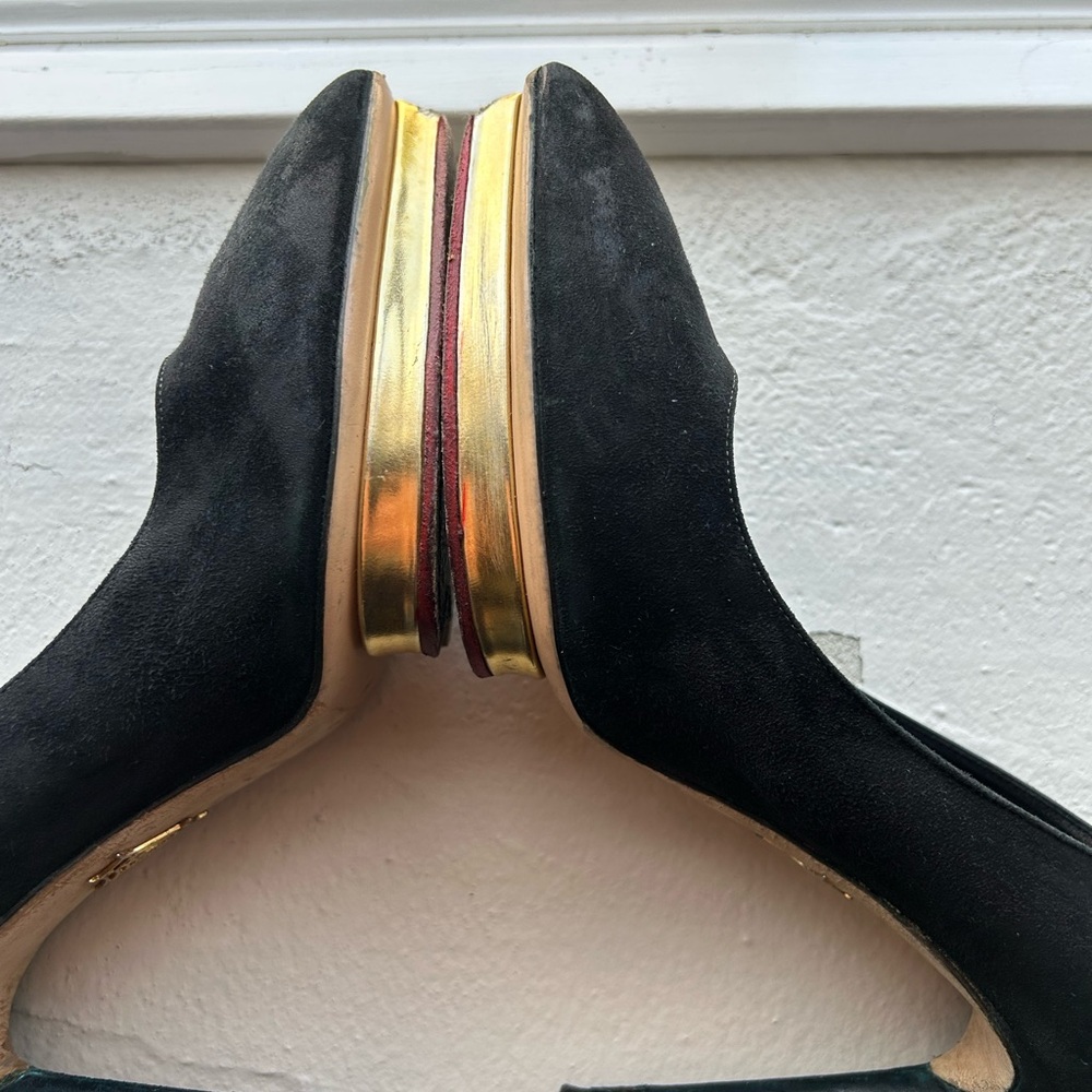 Charlotte Olympia, Black Suede, Size 40